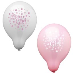 PAPSTAR Luftballons Its a Girl, rosa/wei sortiert