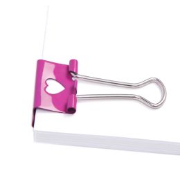 RAPESCO Foldback-Klammer, (B)32 mm, pink, Herz
