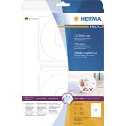 HERMA CD/DVD-Etiketten SPECIAL, Durchmesser: 116 mm, weiß
