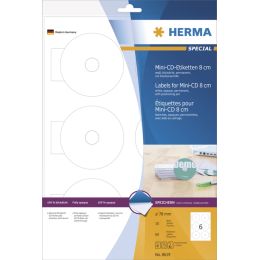 HERMA Mini CD-Etiketten Mini SPECIAL, Durchmesser: 78 mm