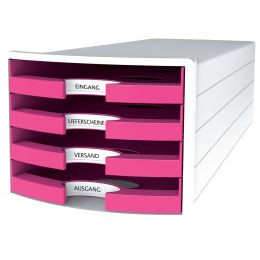 HAN Schubladenbox IMPULS 2.0, 4 offene Schbe, wei/pink