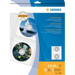 HERMA CD-/DVD-Prospekthlle fr 2 CDs, A4, PP, transparent,