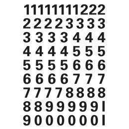 HERMA Zahlen-Sticker 0-9, Folie schwarz, Hhe: 20 x 18 mm