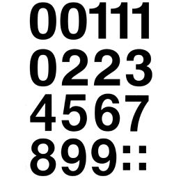 HERMA Zahlen-Sticker 0-9, Folie schwarz, Hhe: 15 mm