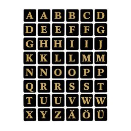 HERMA Buchstaben-Sticker A-Z, Folie geprägt, schwarz/gold