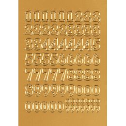 HERMA Zahlen-Sticker 0-9, Folie gold, Zahlen geprägt