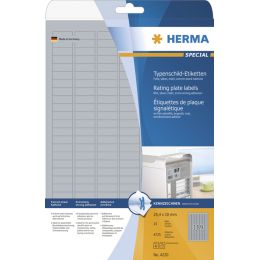 HERMA Typenschild-Etiketten SPECIAL, 96 x 50,8 mm, silber
