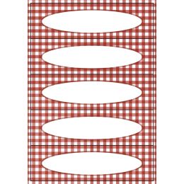 HERMA Haushalts-Etiketten Vichy-Karo, 76 x 23 mm, rot