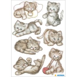 HERMA Sticker DECOR lustige Katzen, beglimmert