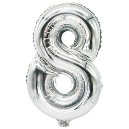 PAPSTAR Folienballon Zahlen, Ziffer: 2 , silber
