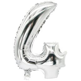 PAPSTAR Folienballon Zahlen, Ziffer: 5, silber