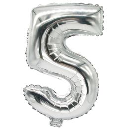 PAPSTAR Folienballon Zahlen, Ziffer: 6, silber