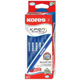 Kores Einweg-Kugelschreiber K-Pen Super Slide K0, blau