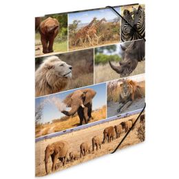 HERMA Eckspannermappe Afrika Tiere, aus Karton, DIN A3