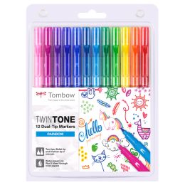 Tombow Doppelfasermaler TwinTone Rainbow Colours, 12er Set