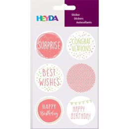 HEYDA Geschenke-Sticker Birthday, Durchmesser: 40 mm