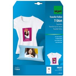 sigel T-Shirt Inkjet-Transfer-Folien, fr helle Textilien