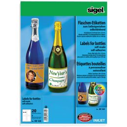 sigel Inkjet Flaschen-Etiketten, 80 x 120 mm, 85 g/qm