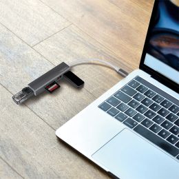 LogiLink USB-C 3.0 Hub + Kartenleser, 3-Port, grau