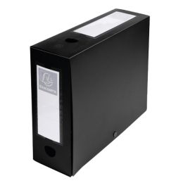 EXACOMPTA Archivbox mit Druckknopf, PP, 80 mm, schwarz