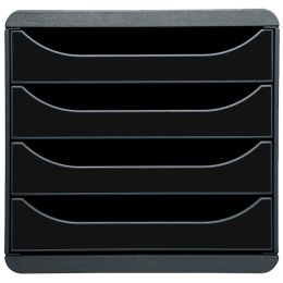 EXACOMPTA Schubladenbox BIG-BOX, 4 Schbe, schwarz glossy