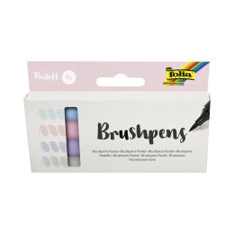 folia Pinselstift Brush Pens Basic & Pastell, 8er Set