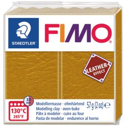 FIMO EFFECT LEATHER Modelliermasse, safrangelb, 57 g