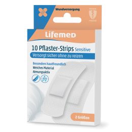 Lifemed Pflaster-Strips Sensitive, weiß, 10er