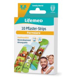 Lifemed Kinder-Pflaster-Strips Farmtiere, 10er
