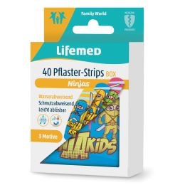 Lifemed Kinder-Pflaster-Strips Ninjas, 40er Metallbox