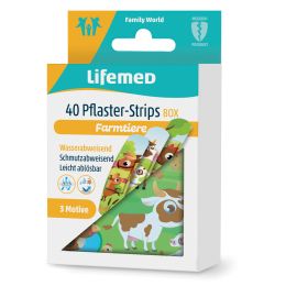 Lifemed Kinder-Pflaster-Strips Farmtiere, 40er Metallbox