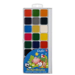 Lufer Deckfarbkasten, 12 Farben, aus Kunststoff