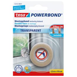 tesa Powerbond Montageband, transparent, 19 mm x 1,5 m