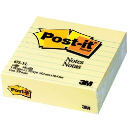 Post-it Haftnotizen XL, liniert, 100 x 100 mm, gelb