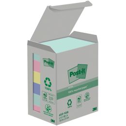 Post-it Haftnotizen Recycling, 76 x 76 mm, 4-farbig