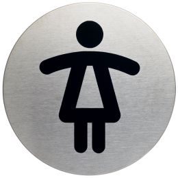 DURABLE Piktogramm WC-Damen, Durchmesser: 83 mm, silber