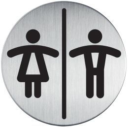 DURABLE Piktogramm WC-Herren, Durchmesser: 83 mm, silber