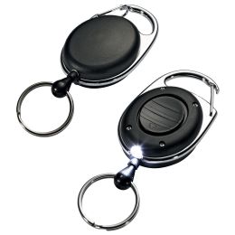 DURABLE Ausweishalter mit Jojo und LED, oval, schwarz