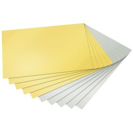 folia Tonpapierblock, DIN A4, 130 g/qm, gold und silber