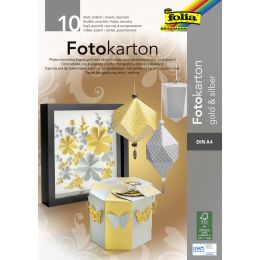 folia Fotokartonblock, DIN A4, 300 g/qm, gold und silber
