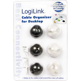 LogiLink Kabel-Clip, selbstklebend, in weiß & schwarz
