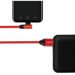LogiLink USB 2.0 Kabel, USB-A - USB-C Stecker, 1,0 m, rot