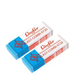 Lufer Kunststoff-Radierer PLAST COMBI, 2er Blisterkarte