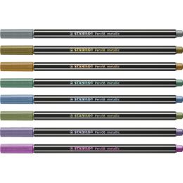 STABILO Fasermaler Pen 68 metallic, 6er Kunststoff-Etui