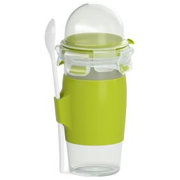 emsa Yoghurt Mug CLIP & GO, mit Löffel und Toppingbehälter