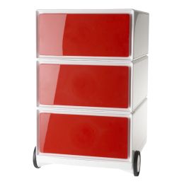 PAPERFLOW Rollcontainer easyBox, 3 Schbe, wei / orange