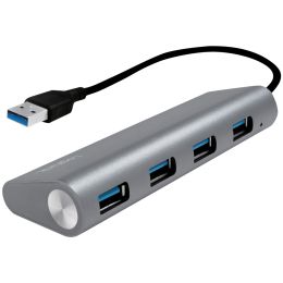 LogiLink USB 3.0 Hub, 4-Port, Aluminiumgehuse, grau