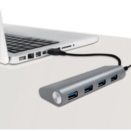 LogiLink USB 3.0 Hub, 4-Port, Aluminiumgehuse, grau
