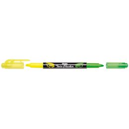 Pentel Textmarker TWIN CHECKER, 2 Spitzen, gelb/grün