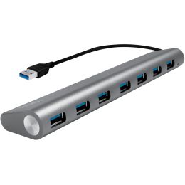 LogiLink USB 3.0 Hub, 7-Port, Aluminiumgehuse, grau